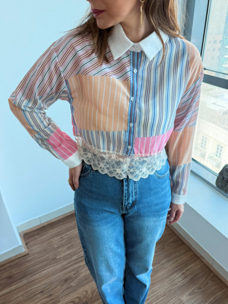 copy of Chemise coloré et dentelle