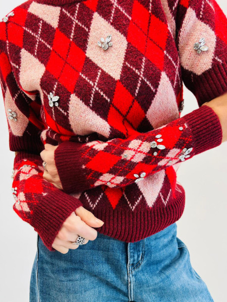 Pull burligton bleu,cerise,militaire