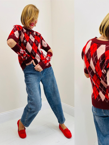 Pull burligton bleu,cerise,militaire