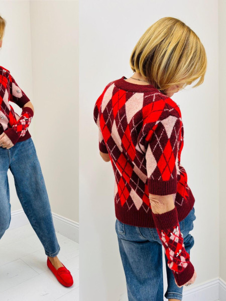 Pull burligton bleu,cerise,militaire