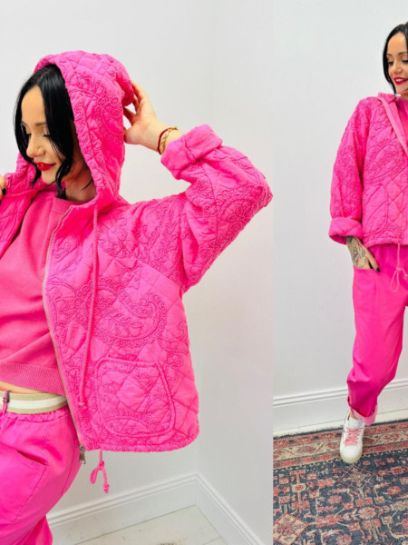 Veste brodée capuche