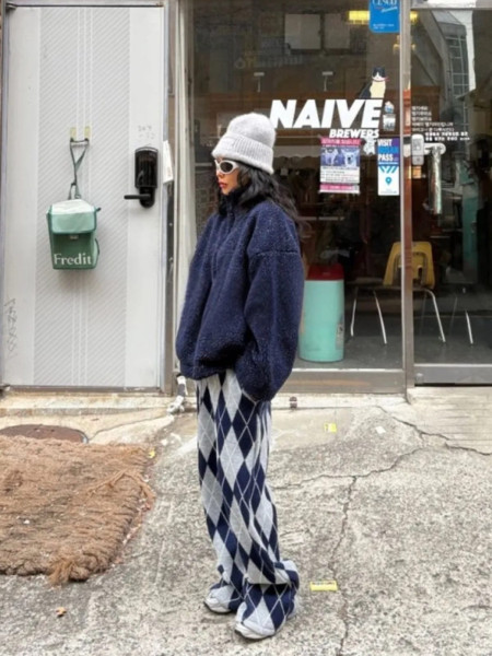 Argyle Knit Trousers