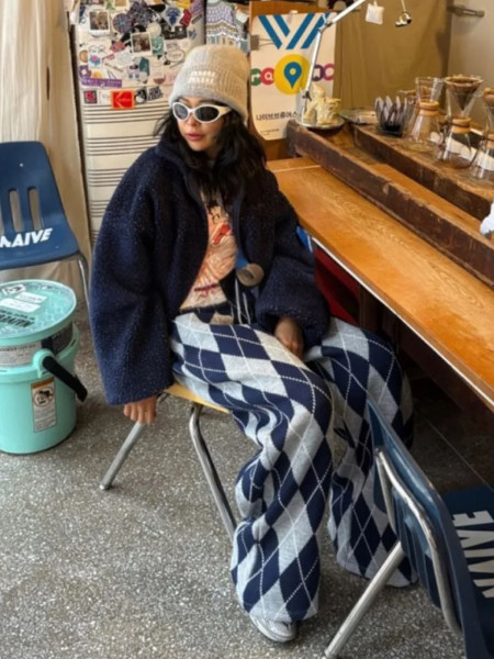 Argyle Knit Trousers