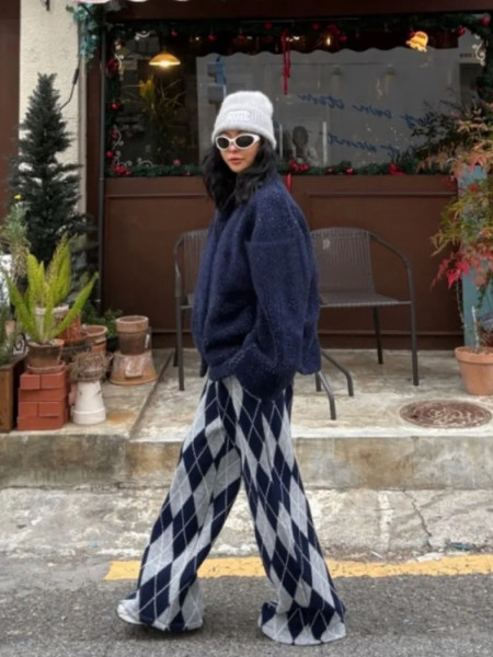 Argyle Knit Trousers