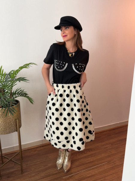 White Polka Dot Skirt