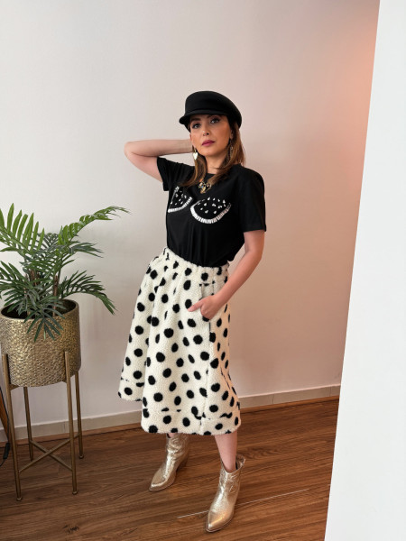 White Polka Dot Skirt