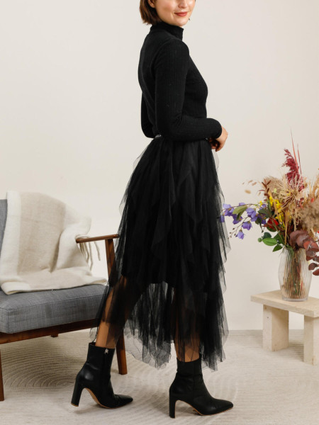 Black Love Tulle Skirt