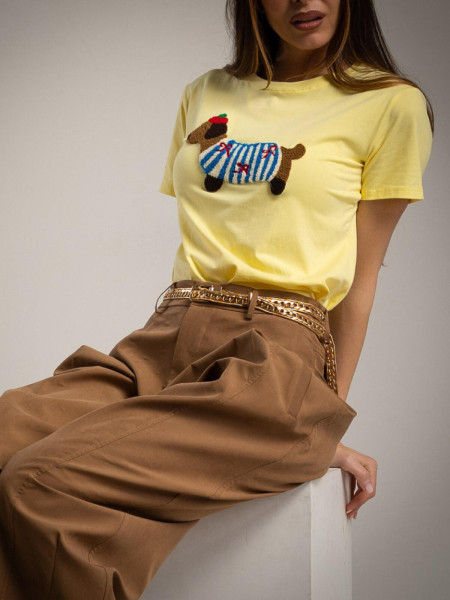 T-shirt Teckel Butter Yellow