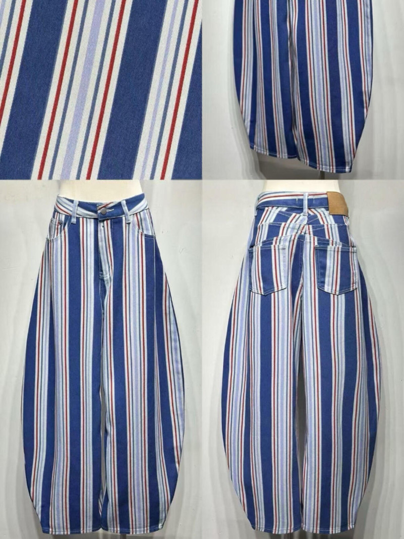 Jean Ballon Rayures Bleu