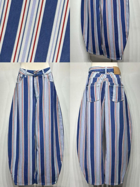 Blue Striped Balloon Jeans
