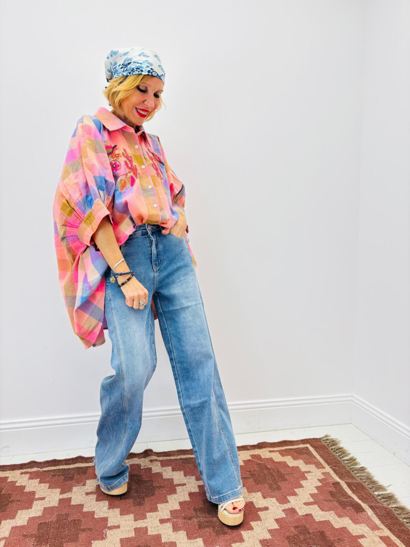 Pastel Embroidered Shirt