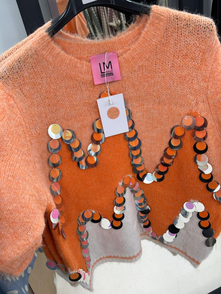 Pull Sequins Abricot