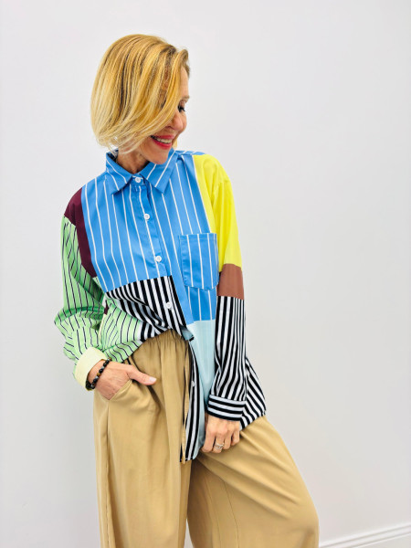 Patchwork Striped Shirt