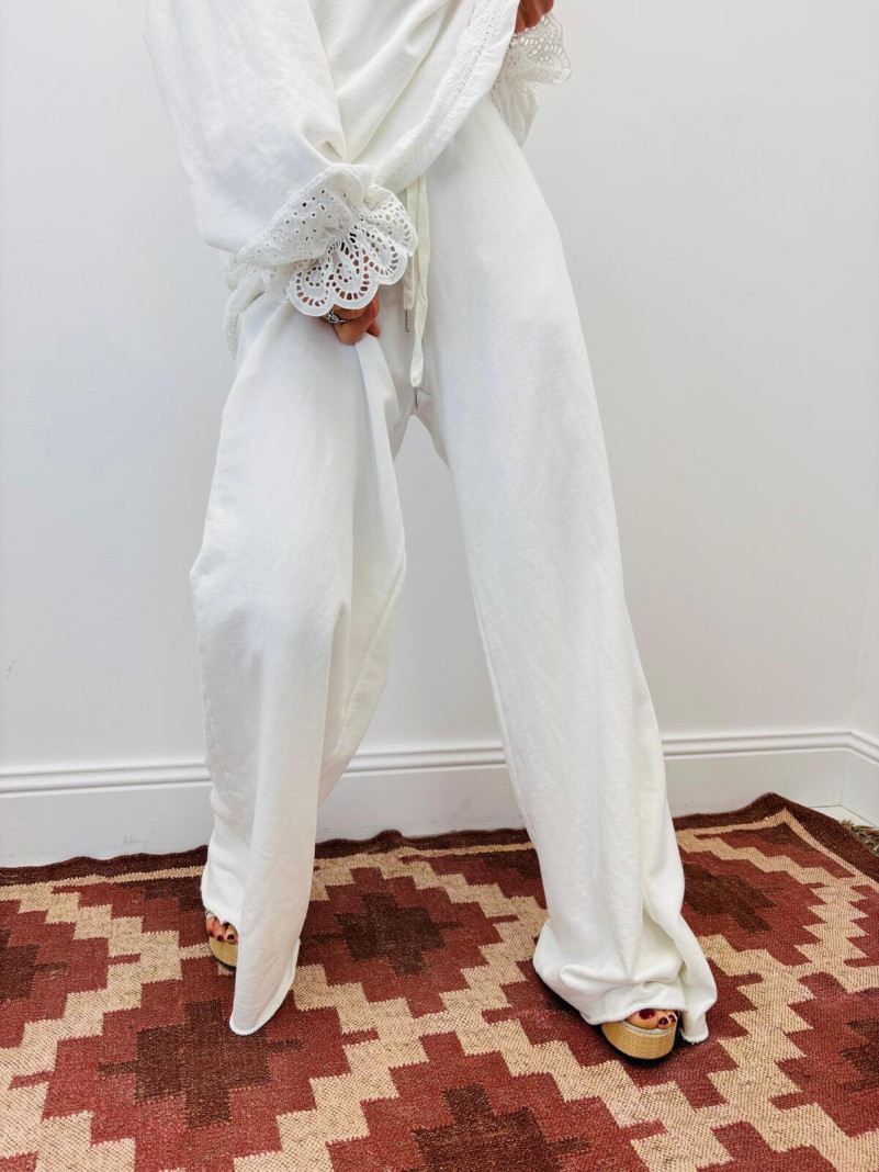 White Fluid Sweatpants