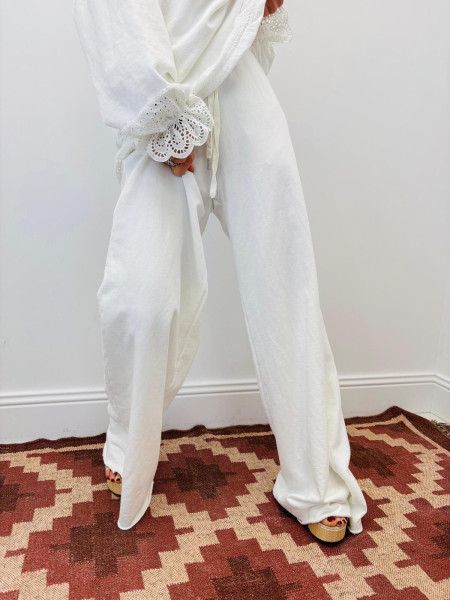 White Fluid Sweatpants