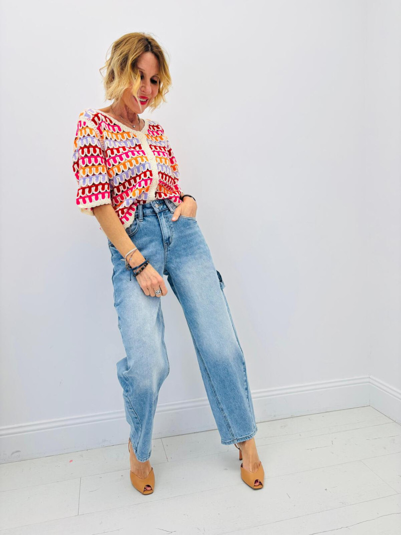 Cardigan Crochet "Pop Art"