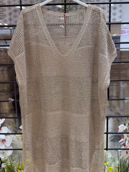 Robe Tunique Crochet Beige