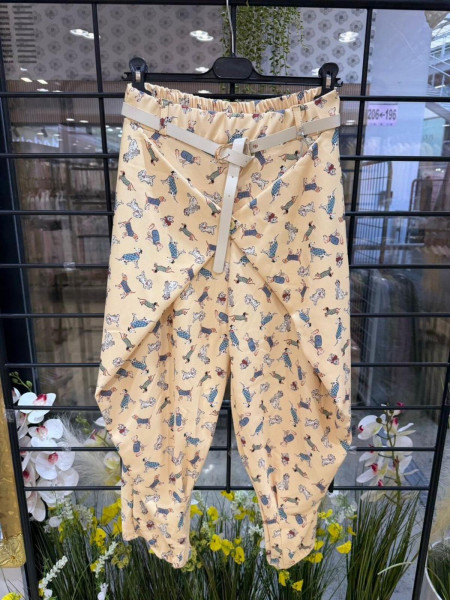 Pantalon Fluide Imprimé Chiens