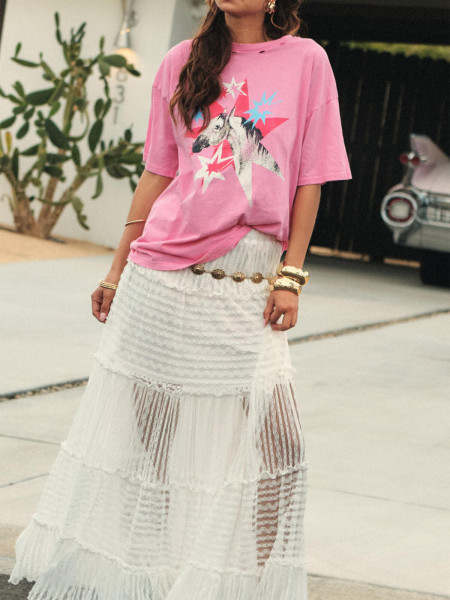 Jupe Longue "Boho" en Dentelle Blanche