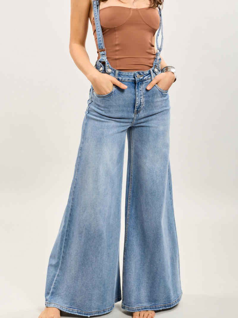 Jeans bretelles amovibles