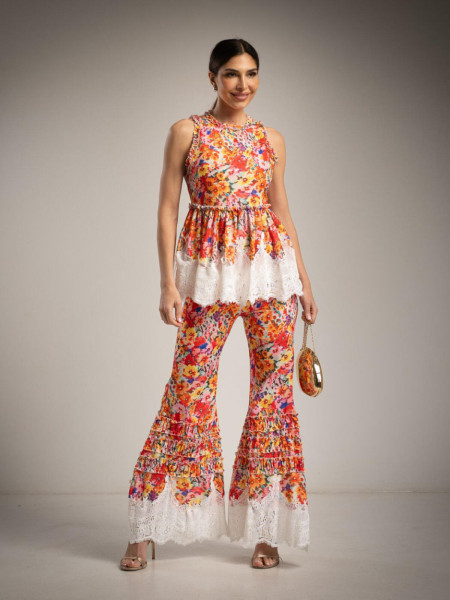 Ensemble Floral Peplum & Flare