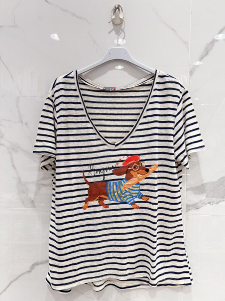 Marinière "Bonjour" Teckel Baguette