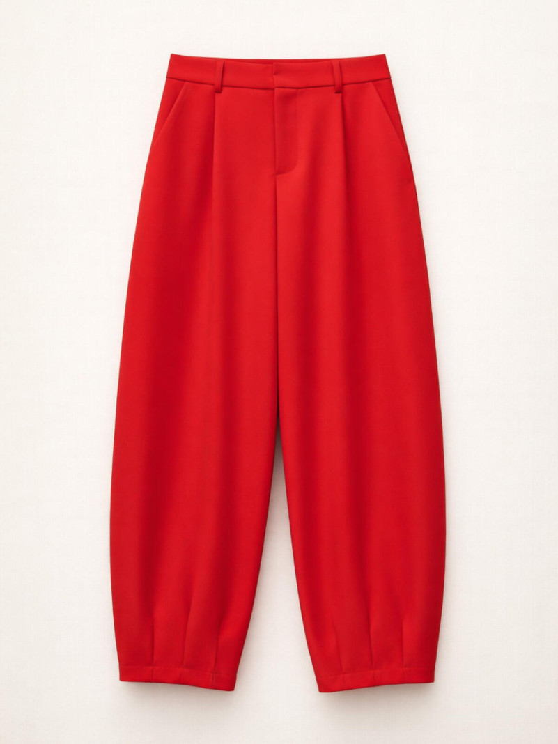 Pantalon Carotte Rouge Intense