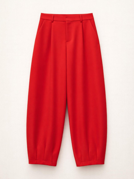 Pantalon Carotte Rouge Intense