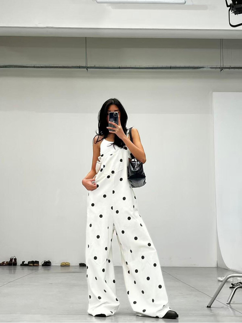 Salopette Large à Pois