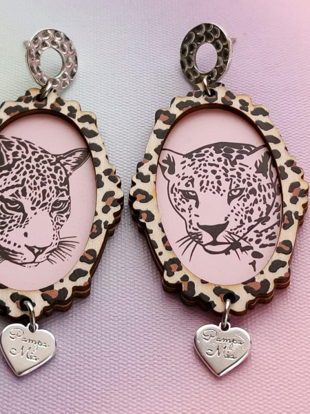 Boucles d'oreilles "Léopard" Médaillon