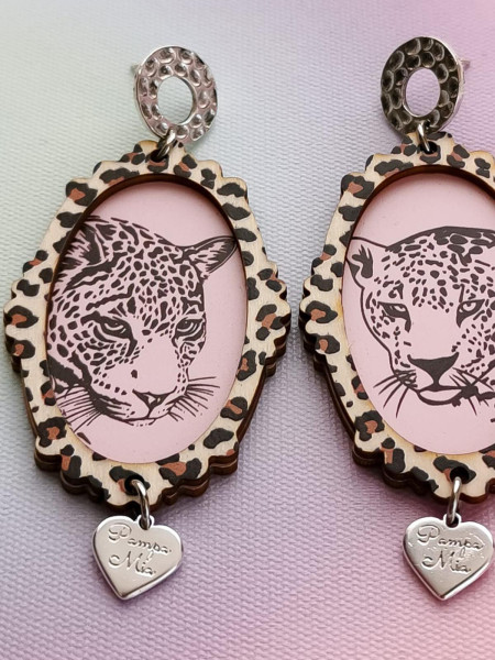 Boucles d'oreilles "Léopard" Médaillon