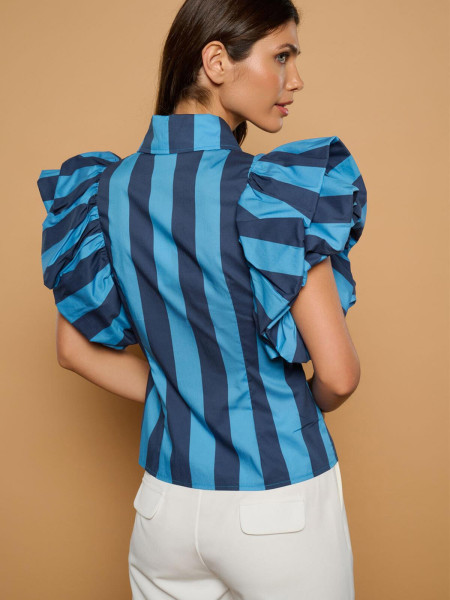 Blouse "Rayures Baléares" à Volants