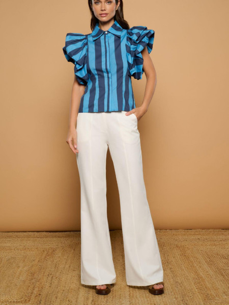 Blouse "Rayures Baléares" à Volants