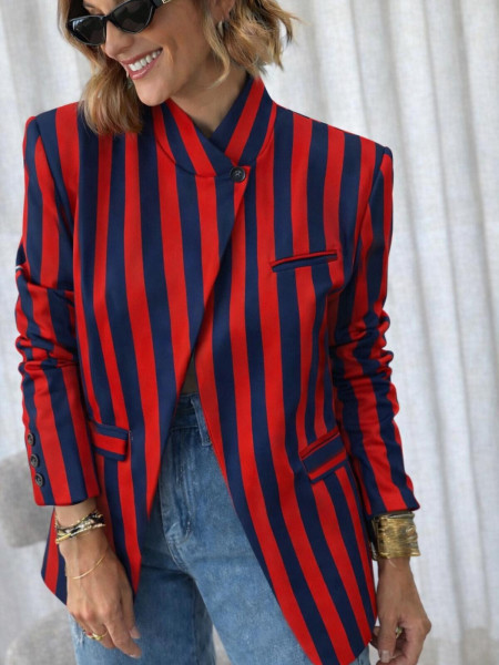 Veste Blazer à Rayures Graphiques