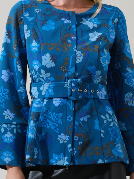 Veste Basque Bleu Cobalt