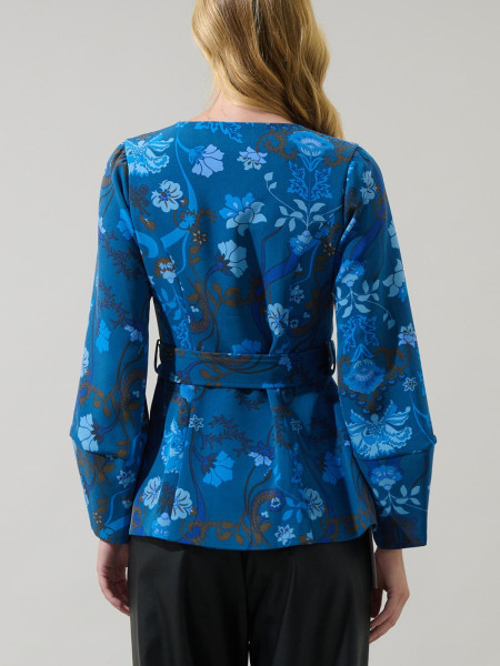 Veste Basque Bleu Cobalt