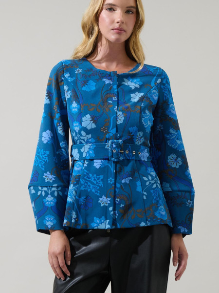 Veste Basque Bleu Cobalt