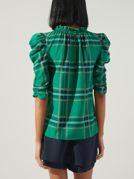 Blouse Verte Émeraude à Volants