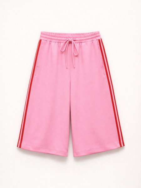 Bermuda Molleton Rose "Sport-Chic"