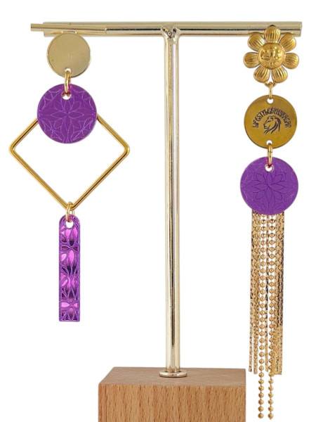 Boucles d'Oreilles Asymétriques Mandala