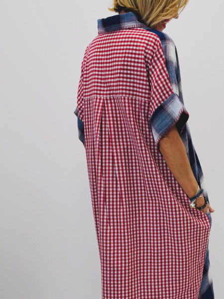 Chemise Longue à Carreaux Vichy
