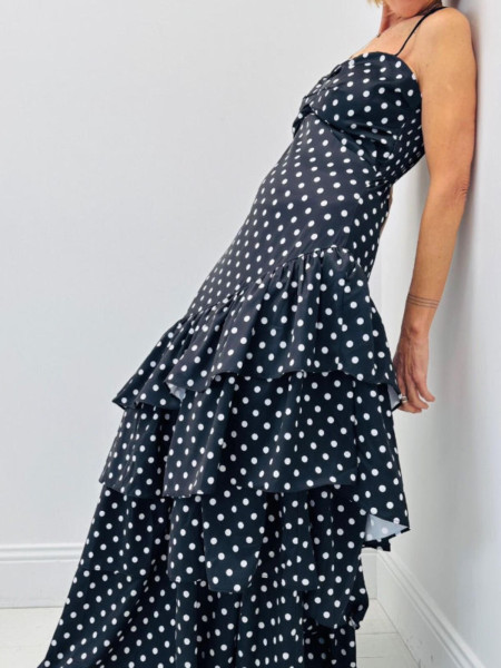 Robe Longue à Pois Rétro