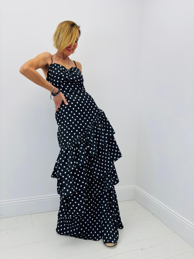 Robe Longue à Pois Rétro