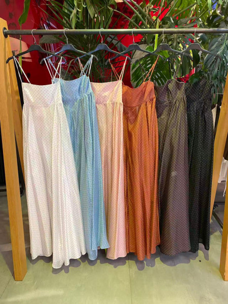 Robe Longue à Pois Rétro