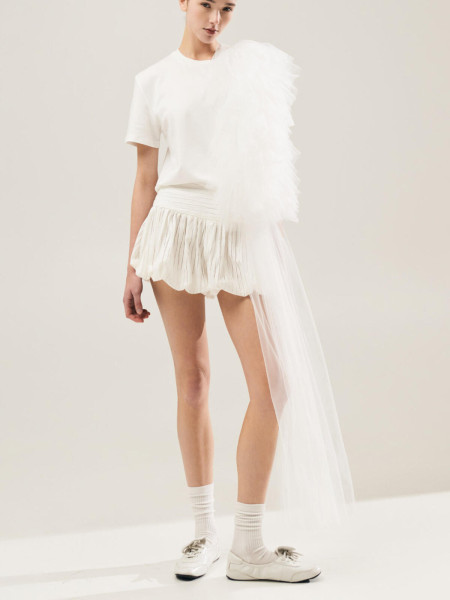 T-shirt avec Détail Tulle