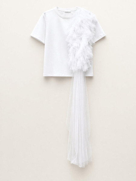 T-shirt avec Détail Tulle