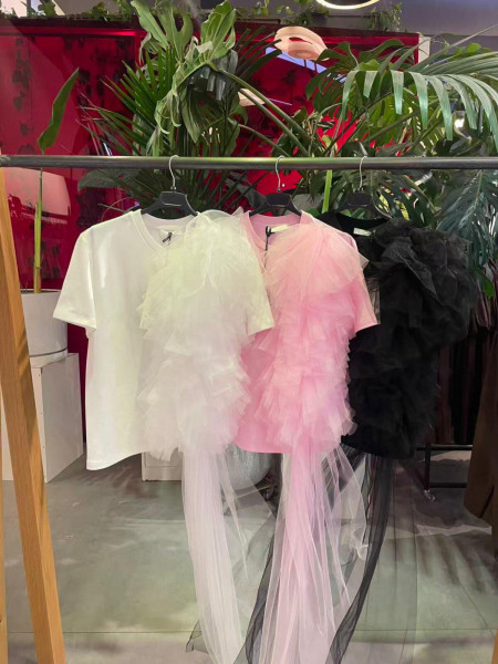 T-shirt avec Détail Tulle