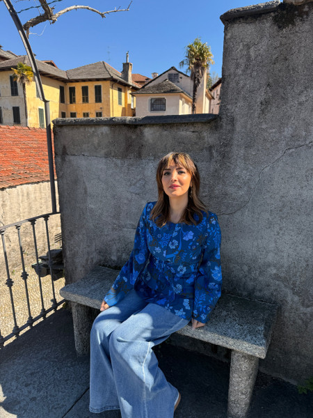 Veste Basque Bleu Cobalt