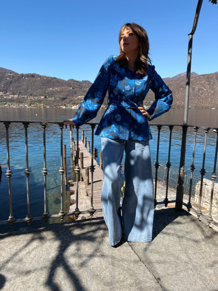 Veste Basque Bleu Cobalt