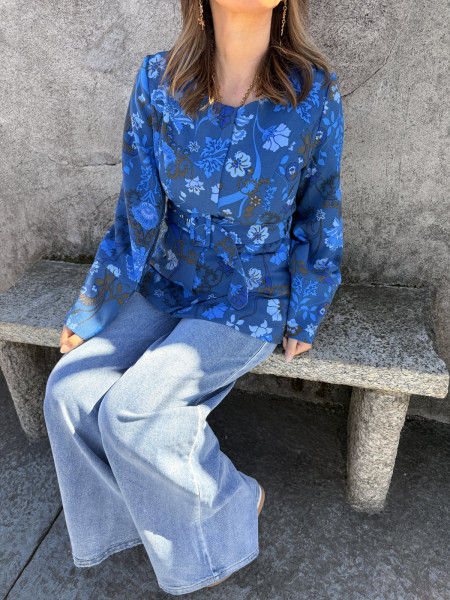 Veste Basque Bleu Cobalt